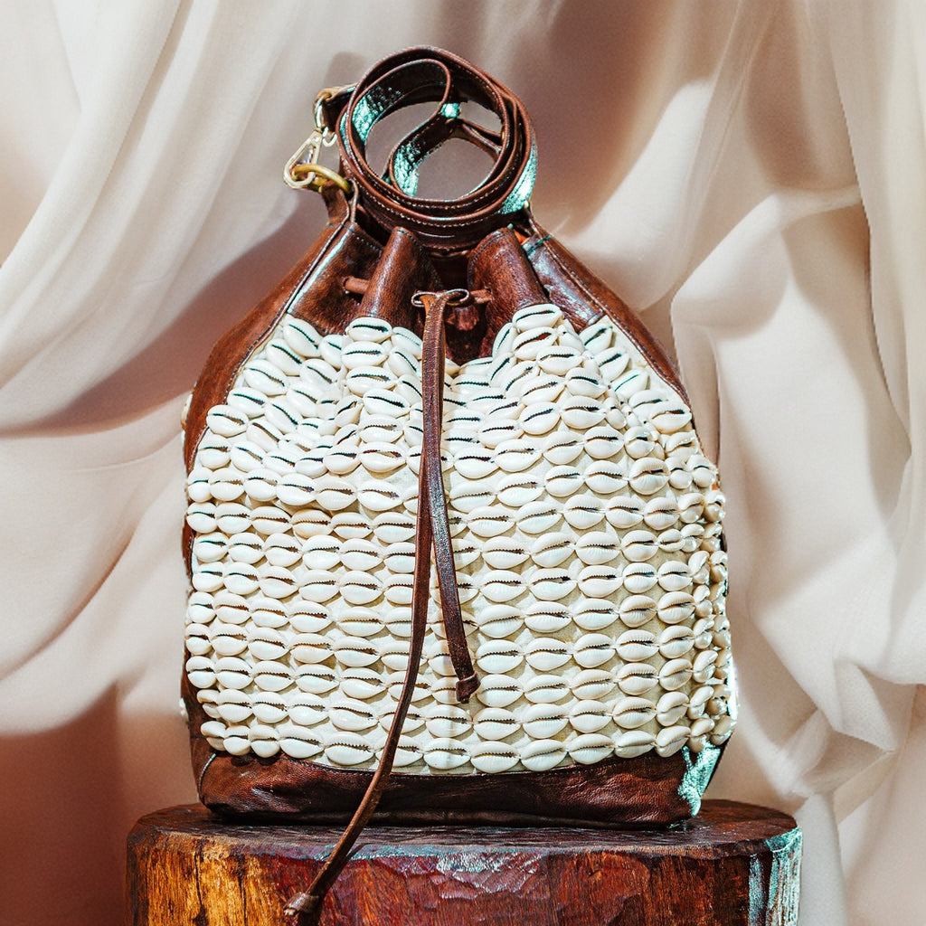 Cowrie Shell "Jalal" Bucket Bag (Custom Order)
