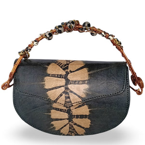 Beaded Copper Handle Purse (Black)