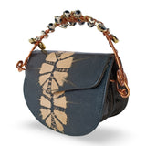 Beaded Copper Handle Purse (Black)