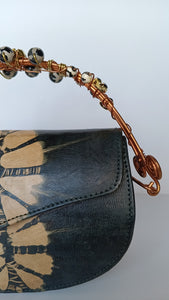 Beaded Copper Handle Purse (Black)