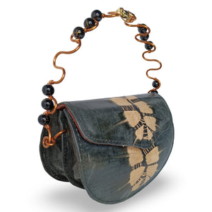 Beaded Copper Handle Purse (Black)