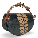 Beaded Copper Handle Purse (Black)