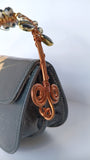 Beaded Copper Handle Purse (Black)