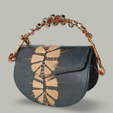 Beaded Copper Handle Purse (Black)